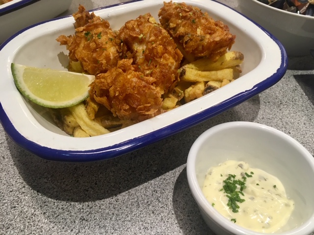 fish and chips de merluza